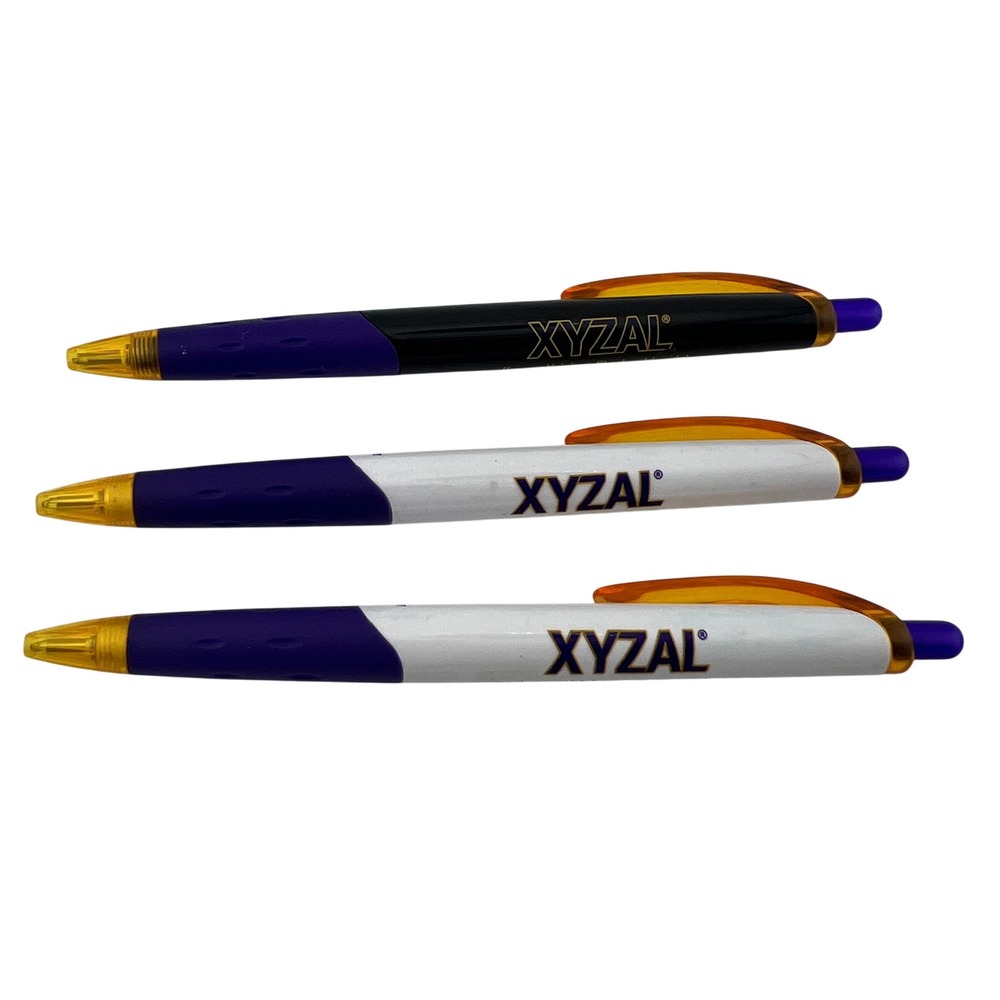 Xyzal Ballpoint Pens Pharmaceutical Promo 2010s Blue Ink 3pc PaperMate Blk Wht